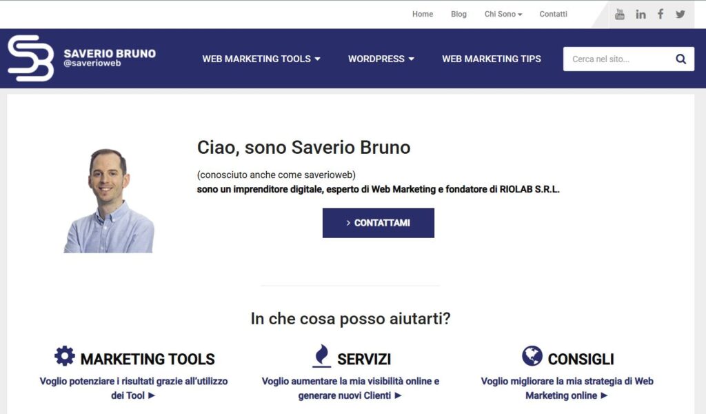 homepage del sito saverioweb.com